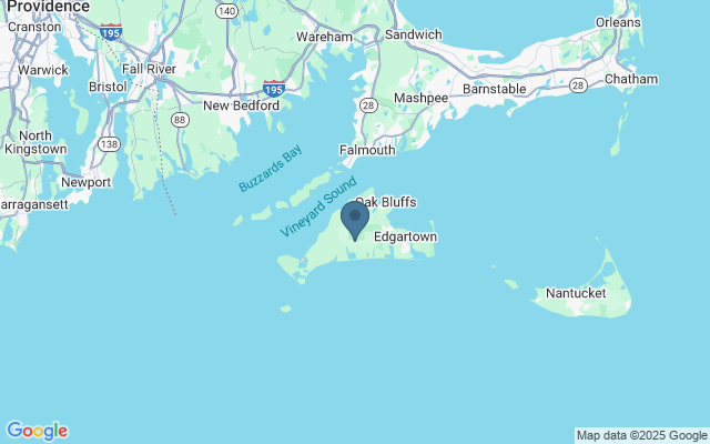 Kaart met locatie Martha's Vineyard